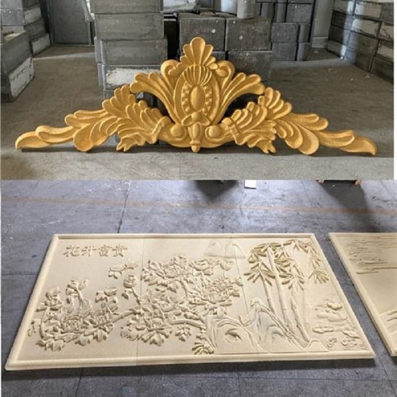 EPS foam relief sample carved by CNC EPS foam milling machine, exquisite embossed patterns for exterior wall decoration