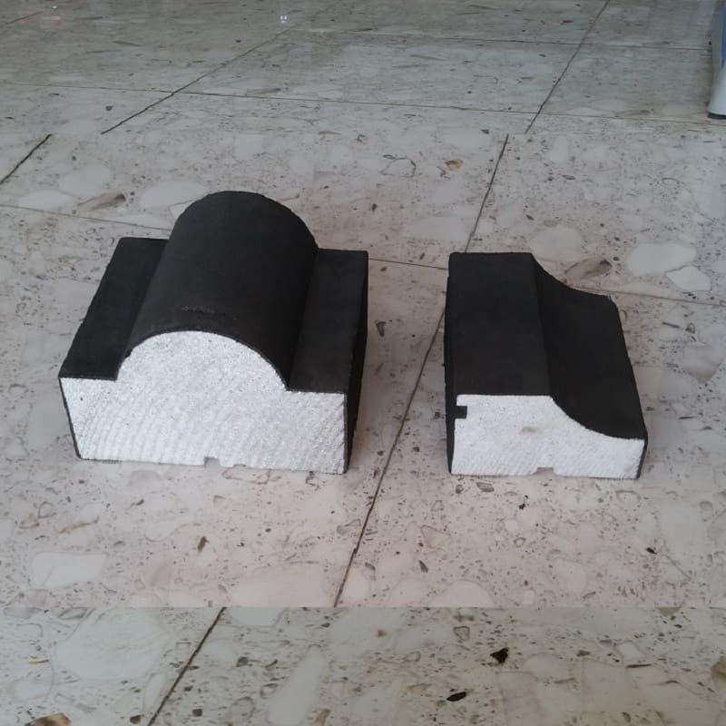 EPS foam window frame finished product coated by high efficiency EPS foam coating machine, uniform mortar coating for exterior building decoration