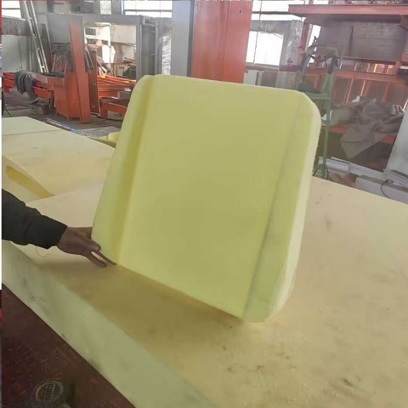 Polyurethane foam sofa backrest sample cut by CNC rock wool PU foam cutting machine for furniture cushions