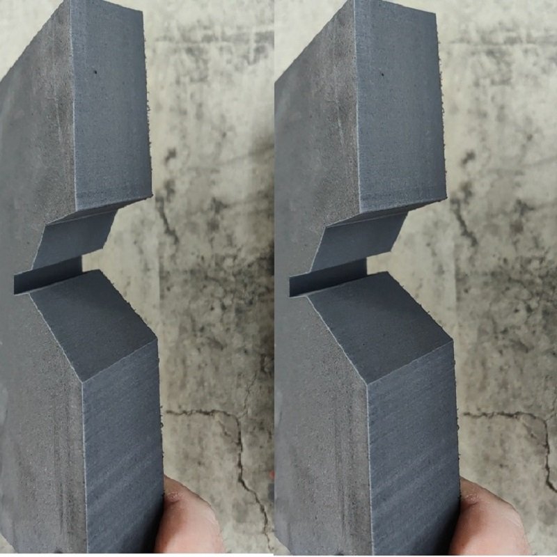 Rubber car bumper filler pad sample cut by CNC rock wool PU foam cutting machine for auto parts